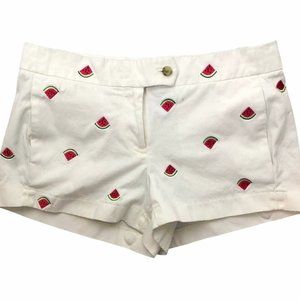 JCrew White Watermelon Embroidery Shorts 0